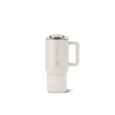 HydroJug front view linen finish showing sleek travel mug, stylish carry benefit