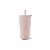 HydroJug dusty rose tumbler front view showing sleek design and capacity