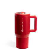 HydroJug Traveler front view showing Alumni Red finish and kid-friendly design