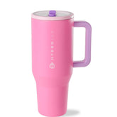 HydroJug front view in Pink Sugar showing stylish insulated tumbler and handle