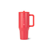 HydroJug Traveler front view showing Fruit Punch color and leakproof design benefits