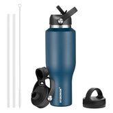 HYDROWION front view showing slim 40oz bottle and powder coat grip benefit