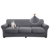 hyha front view on three-cushion sofa showing full coverage and tidy look