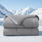 HYLEORY front view of comforter showing size and cool surface benefit