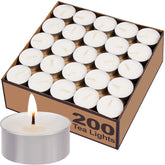 Hypmis front packaging showing 200-pack clean tealights and bulk value