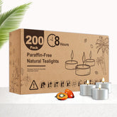 Hypmis front packaging showing 200-pack tealights and clear labeling for event use