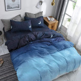 HYPREST duvet cover front view showing blue star moon pattern and cozy look