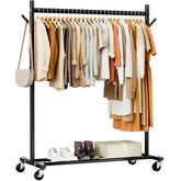 HYSEYY front view of rack showing full capacity and organized clothing benefit