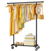 HYSEYY front view full rack showing hanging capacity and shelf benefit