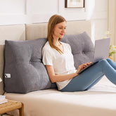 IASEAHK front view of king headboard pillow showing full-width support and comfort