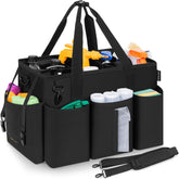 IBVIVIC front view of black cleaning caddy showing durable design and quick access pockets