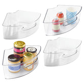 iDesign front view of clear wedge bin showing visibility and tidy storage