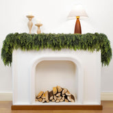 IDOGliitte+ full 9ft garland front view showing lush cedar look and instant decor appeal