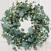 idyllic wreath front view showing full 22-inch shape and natural look