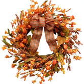 idyllic front door wreath showcasing warm fall color and instant curb appeal