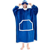 IFNOW front view showing oversized navy blue hoodie and roomy fit for comfort