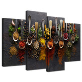 iHAPPYWALL front view of four-piece kitchen canvas set—adds vibrant focal color
