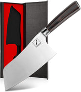imarku cleaver front view showing full blade and balanced profile for control