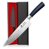 imarku front packaging showing knife and blue pakkawood handle benefit gift-ready presentation