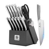 imarku front view of full knife set in block showing organized storage and convenience
