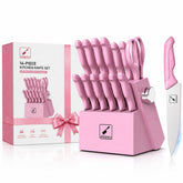 imarku full 14-piece set front view showing block and knives for organized storage