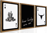inch sunshine art front packaging showing all three framed western prints, ready to hang