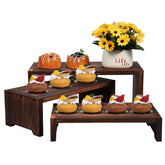 Infankey front view of wooden cupcake stand showing stable tiers and clean design