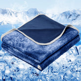 inhand cooling blanket front view navy showing full spread and cooling benefit