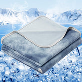 inhand blanket front view light blue showing cooling surface and relaxed look