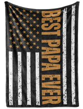 InnoBeta blanket front view showing USA flag and gift sentiment, evokes warmth