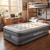 InnoTruth front view showing mattress setup and clear packaging benefit quick inflation