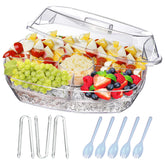 INNOVATIVE LIFE front view of assembled 3-tier tray showing elegant presentation benefit