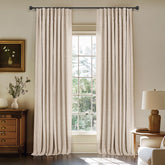 INOVADAY front panel oatmeal curtains adding cozy privacy and full blackout