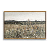 InSimSea front framed canvas showing vintage wildflower field and elegant decor benefit