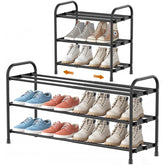INSMART front view expanded shoe rack showing compact organized storage