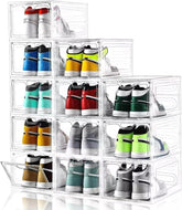 INSTY clear shoe box front view showing neat display and easy selection