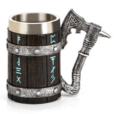INSYOHO front view showing mug's runes and aged finish for dramatic display