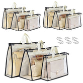 Interesse front packaging showing nine clear handbag dust bags and benefits visibility