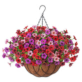 INXUGAO front view of hanging basket showing full floral display and instant curb appeal