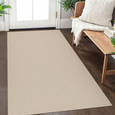 IOHOUZE front view 3x5 rug showing neutral aesthetic and tidy entry benefit