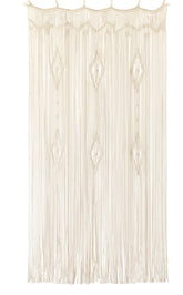 IOWER macrame curtain front view showing full panel and pattern, adds boho charm