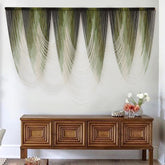 IOWER macrame front view showing full green dip-dyed fringe and boho focal benefit