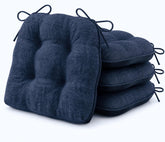 IPYNBAP front view of navy chair cushions showing neat fit and color benefit: stylish comfort