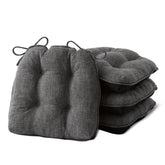 IPYNBAP front view of set of 4 cushions showing neat dark gray finish and instant comfort