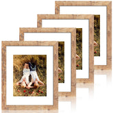 iRahmen front view rustic brown frame showing clean lines and clear display