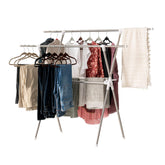 IRIS USA drying rack front view showing full silver frame and hanging capacity