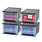 IRIS USA front view of the 4-pack drawers showing compact stackable storage benefit