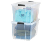 IRIS USA front view of 72-quart bin showing size and design for reliable storage