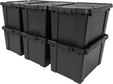 IRIS USA front view of 6-pack 20 gal totes showing durable design and capacity
