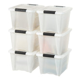 IRIS USA front view of six-pack bins showing space-saving benefit